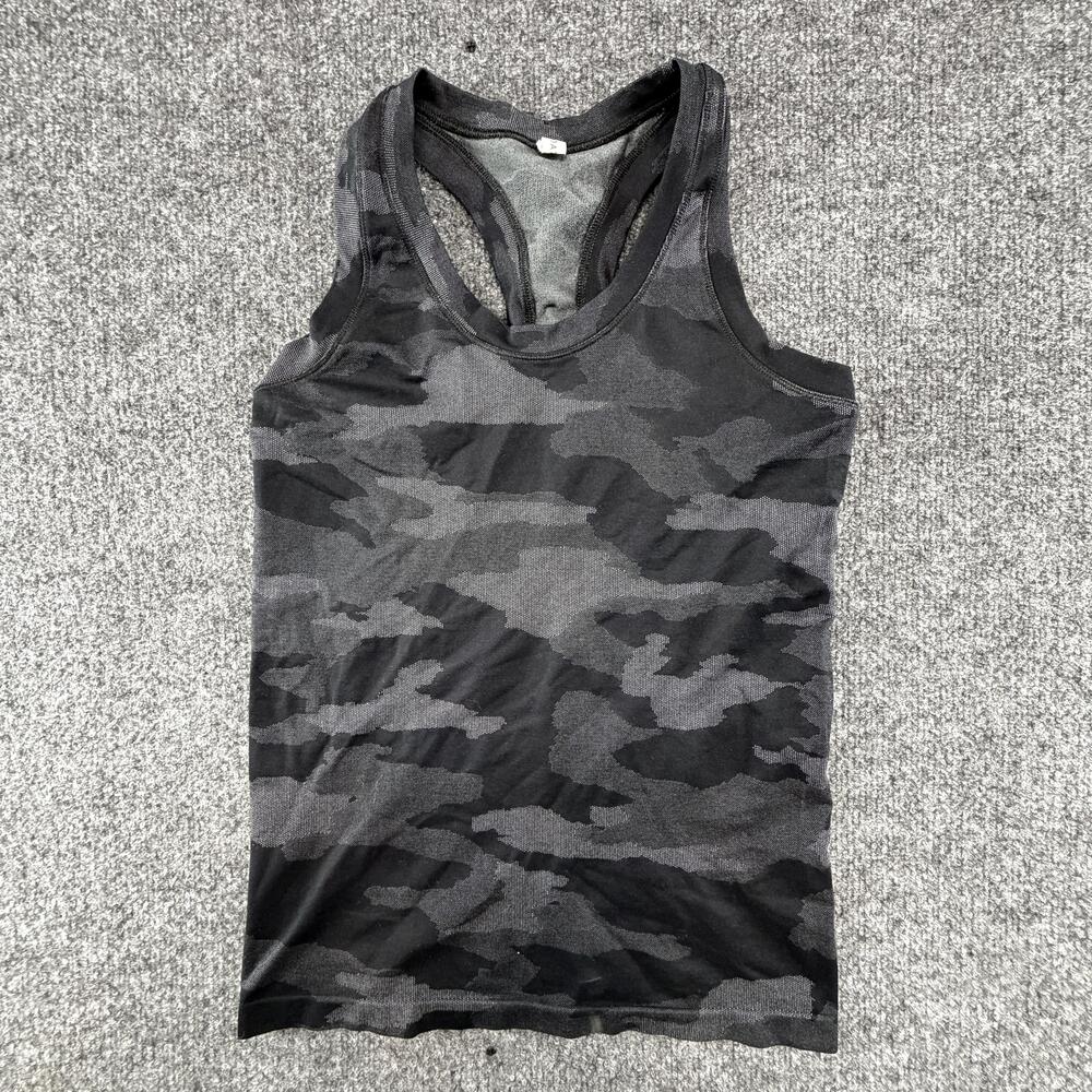 Athleta Tank Top Womens XS Gray Camo Racerback Athletic Stretch Portugal